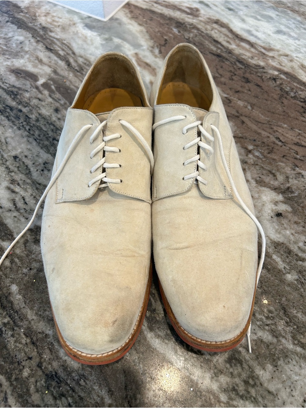 J. Peterman Men's Suede Derby Shoes made in Italy size 12 1/2 have wear scuffs